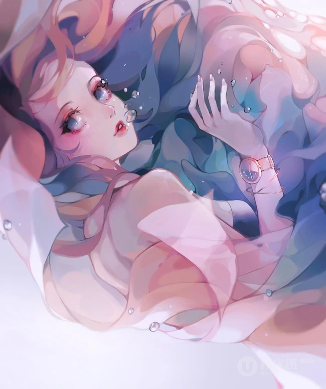 插画师动漫女性角色手绘图片，画面太唯美