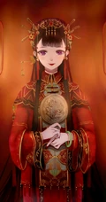 最美中式新娘装的动漫少女插画图片可做手机壁纸