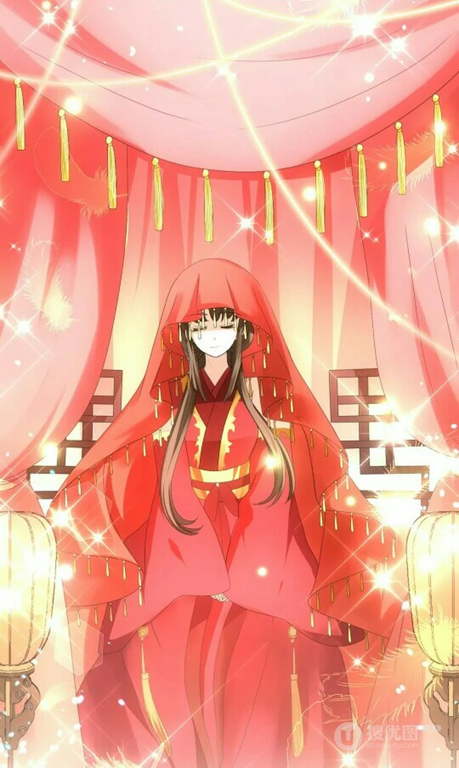 最美中式新娘装的动漫少女插画图片可做手机壁纸