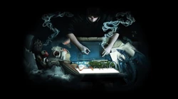 办公室桌子上的苹果电脑和咖啡创意电脑壁纸
