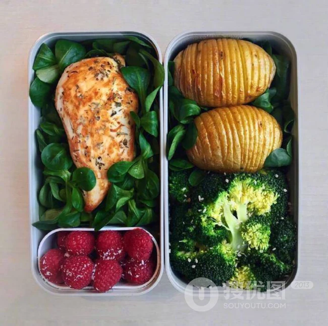 一人食美味便当摄影图片 第9张