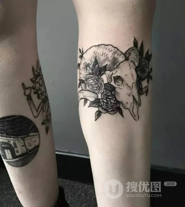 白羊座纹身图案，适合男生手臂手腕的白羊座星座图案图片 第8张