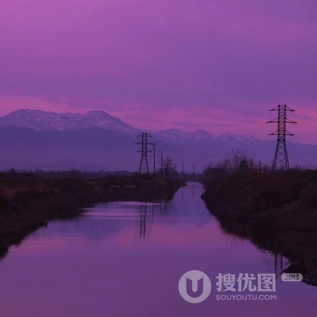 一天中最美的太阳，紫色的天空夕阳唯美图片 第9张