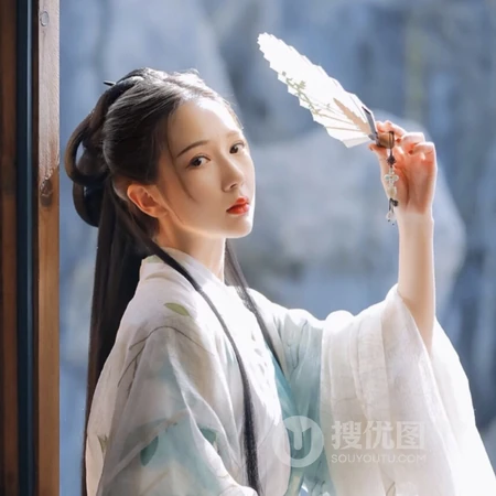 面挂丝巾，神秘仙气的古风小姐姐QQ头像