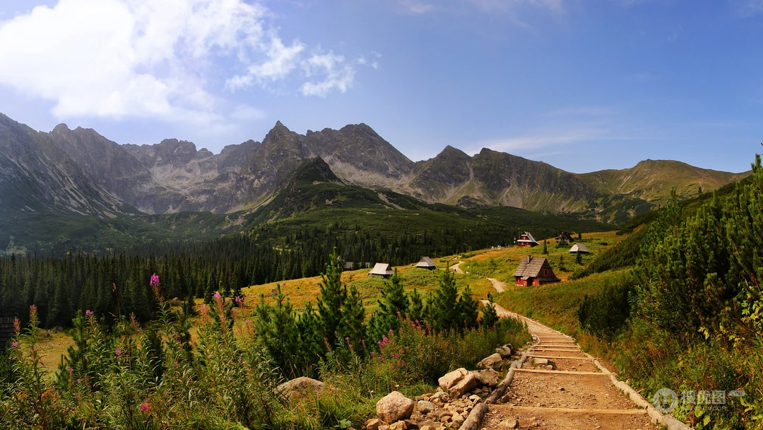 站在大山顶端傲视群山的唯美森林风景图片
