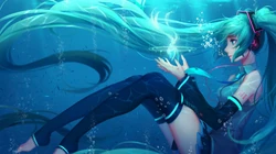 炫彩色调，动漫科技风初音未来插画壁纸图片套图