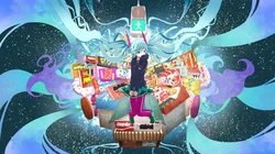 炫彩色调，动漫科技风初音未来插画壁纸图片套图