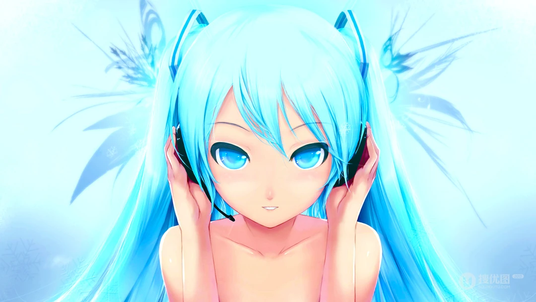 炫彩色调，动漫科技风初音未来插画壁纸图片套图