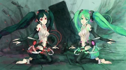 炫彩色调，动漫科技风初音未来插画壁纸图片套图