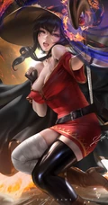 超性感的动漫大法师唯美插画手机壁纸