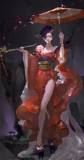 唯美和服古风动漫插画，二次元和服女王轻熟美图欣赏