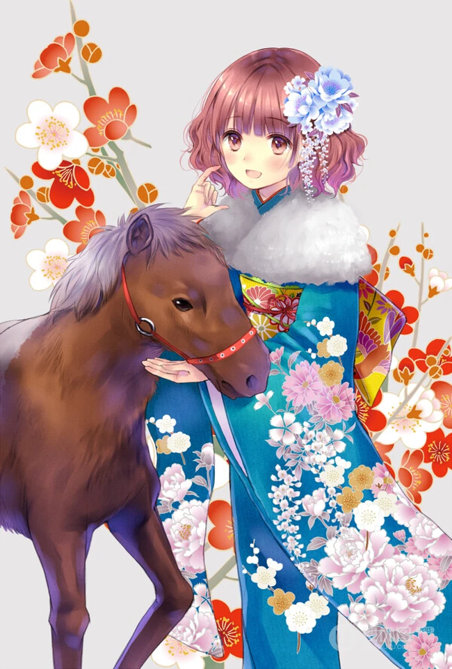 唯美和服古风动漫插画，二次元和服女王轻熟美图欣赏