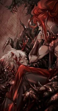 阴阳师精美同人动漫图片，唯美动漫阴阳师茨木&吞吞插画图片