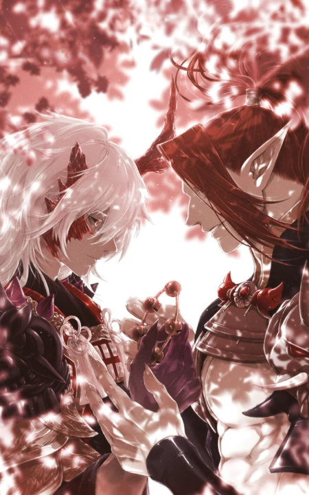 阴阳师精美同人动漫图片，唯美动漫阴阳师茨木&吞吞插画图片
