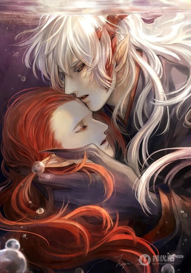 阴阳师精美同人动漫图片，唯美动漫阴阳师茨木&吞吞插画图片