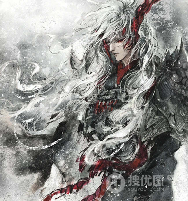 阴阳师精美同人动漫图片，唯美动漫阴阳师茨木&吞吞插画图片