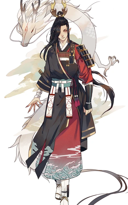 游戏阴阳师角色&ldquo;一目连&middot;风神之佑&rdquo;简洁白色背景手机壁纸