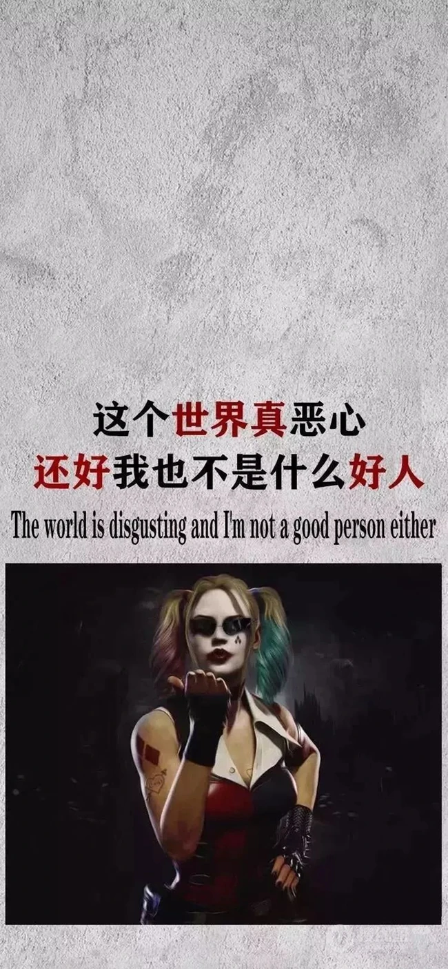 你不曾经历我的过往，又如何知道我的心酸，DC小丑配文心情手机壁纸