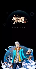 炫彩酷文字配图的海贼王主要角色简洁手机壁纸图片，酷毙了