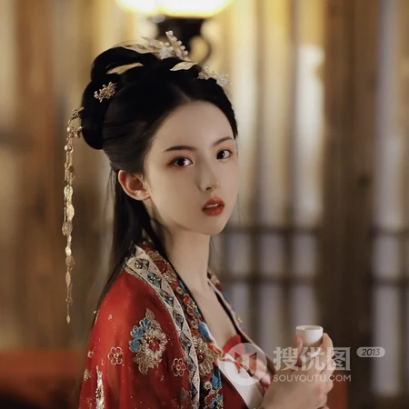 盛世美颜的红衣古风女生头像推荐