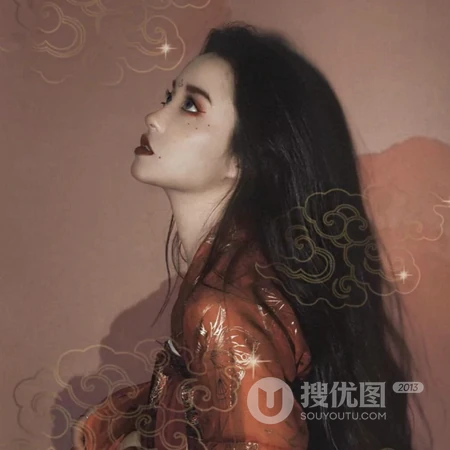 飘带遮眼穿新娘装的柔美古风女生头像