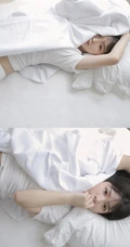 娇小清新白皙美丽女孩白色T恤原味家居服居家室内写真美图