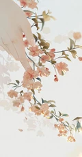 富有中国风特色花卉的油墨画手机壁纸