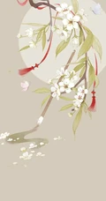 富有中国风特色花卉的油墨画手机壁纸