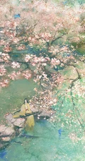 古风油墨梅花古筝文雅的手机壁纸