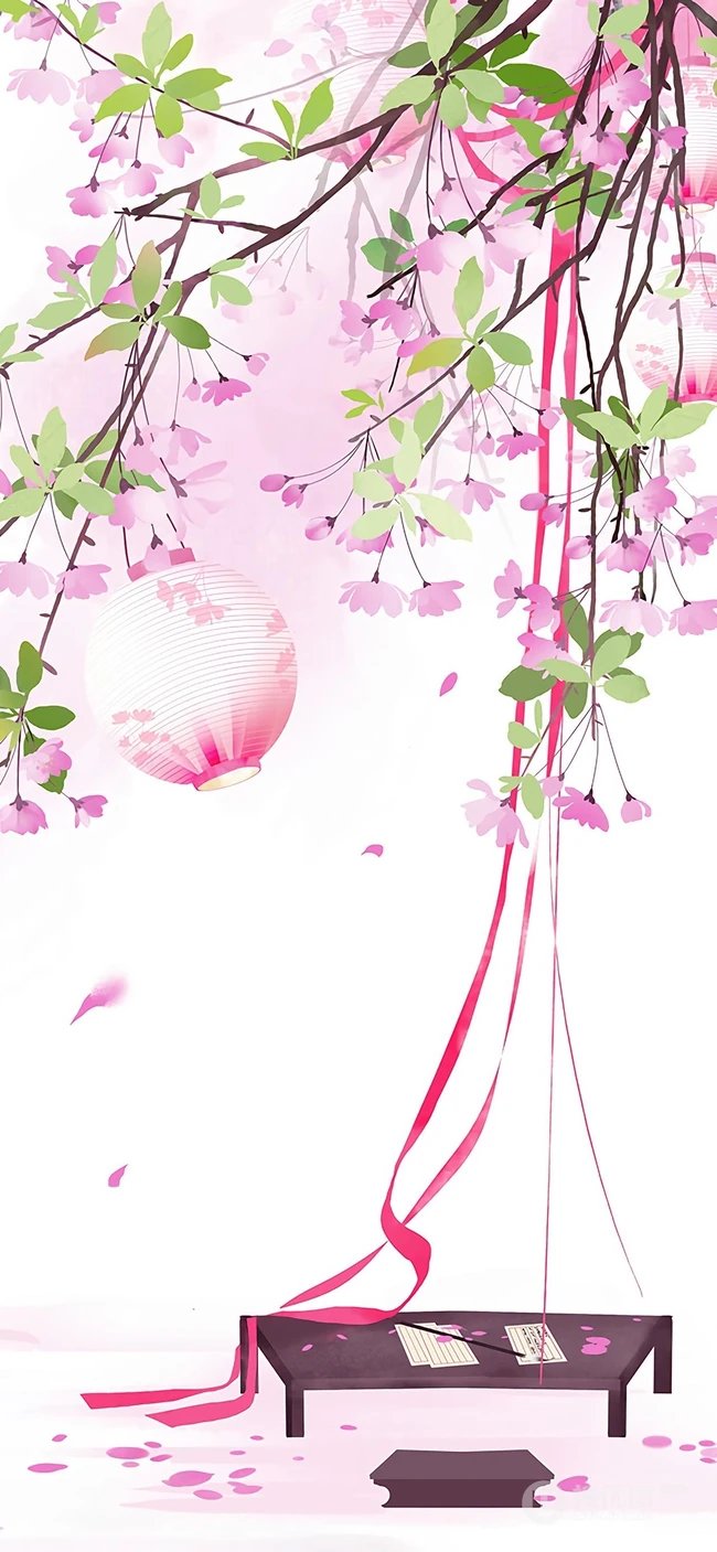 古风油墨梅花古筝文雅的手机壁纸