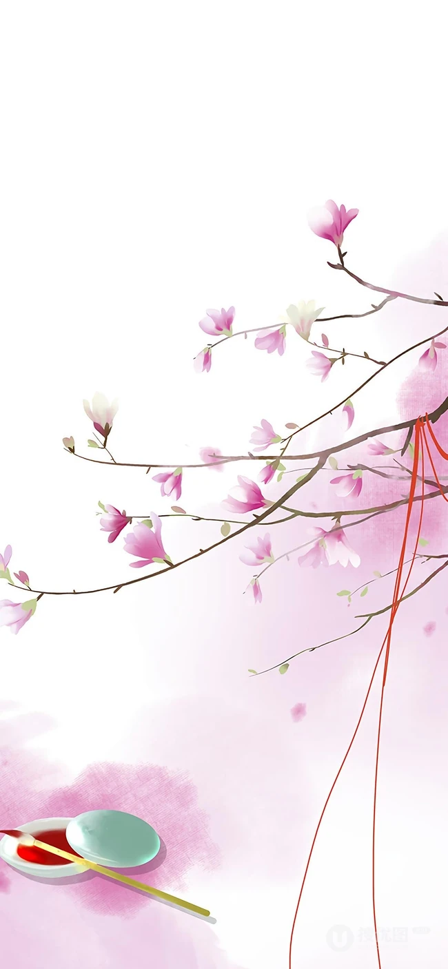 古风油墨梅花古筝文雅的手机壁纸