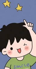 可爱的手绘线条卡通小男孩小女孩情侣手机壁纸一对