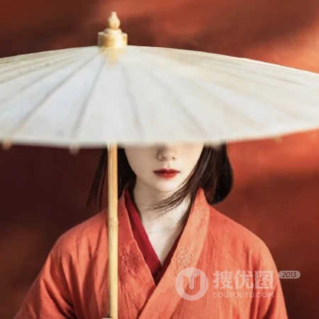油伞难遮盛世美颜，冷酷绝美古风红衣女子唯美头像图片