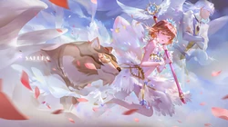 二次元仙女&ldquo;木之本樱&rdquo;和他的宠物狗炫彩壁纸，画风太美了