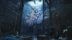 空中坠落的二次元天使唯美画面桌面背景