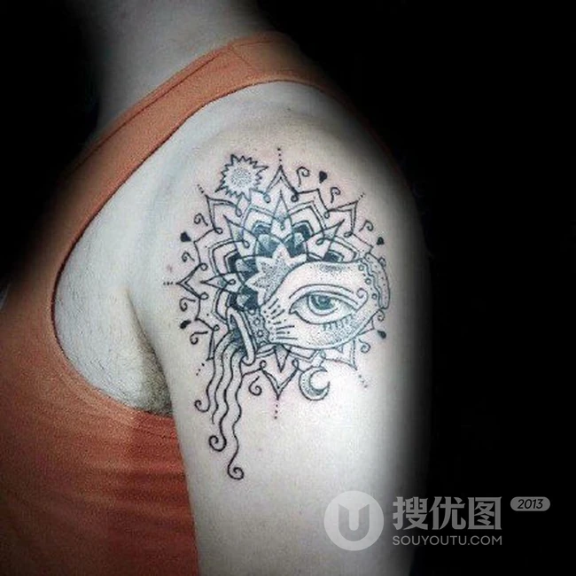 水瓶座纹身图案，适合女生的各部位水瓶星座纹身图案图片 第6张