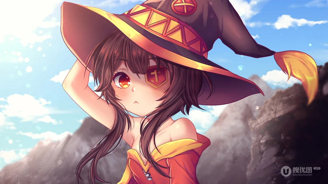 动漫《为美好的世界献上祝福》主角大法师插画壁纸图片
