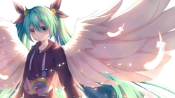 动漫二次元美少女人物初音未来的大翅膀绝美插画壁纸