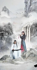 电视剧《陈情令》超火主角王一博，肖战剧照手机壁纸