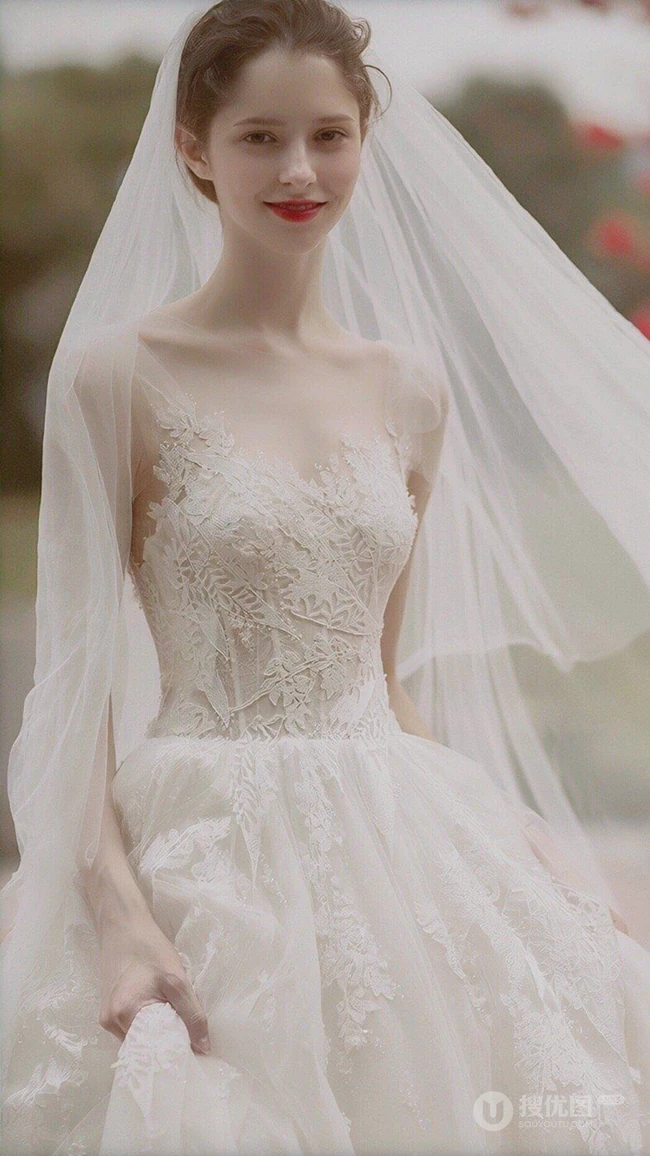 绝世美颜穿婚纱的欧美美女手机壁纸，最爱收藏