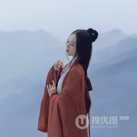 唯美的山水画卷中的不食人间烟火的仙气女生头像图片