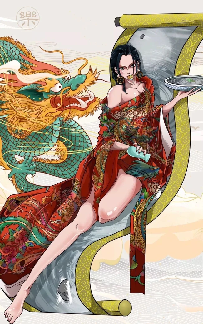 创意中国风画风海贼王角色娜美，索隆炫彩手机桌面