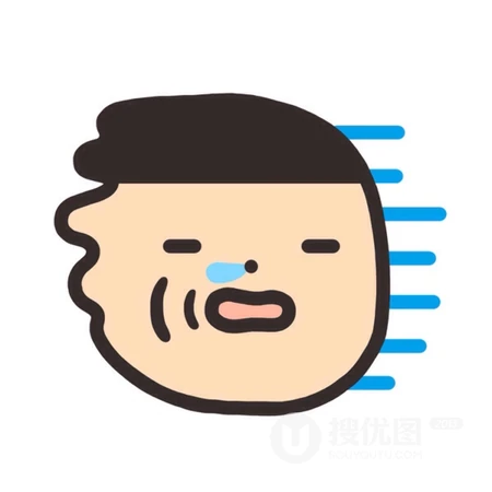 搞怪流鼻涕的卡通男孩女孩创意头像