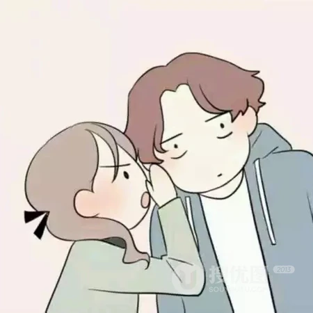 简洁文字，卡通男女简单比较冷门的卡通情侣头像