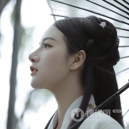 竹林中的白衣侠女头像，仙气飘飘，真美！