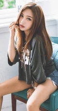 南韩绝美网拍女生佳人Ssovely紧身衣，牛仔裤系列写真图集（一）