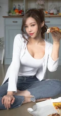 南韩绝美网拍女生佳人Ssovely紧身衣，牛仔裤系列写真图集（一）