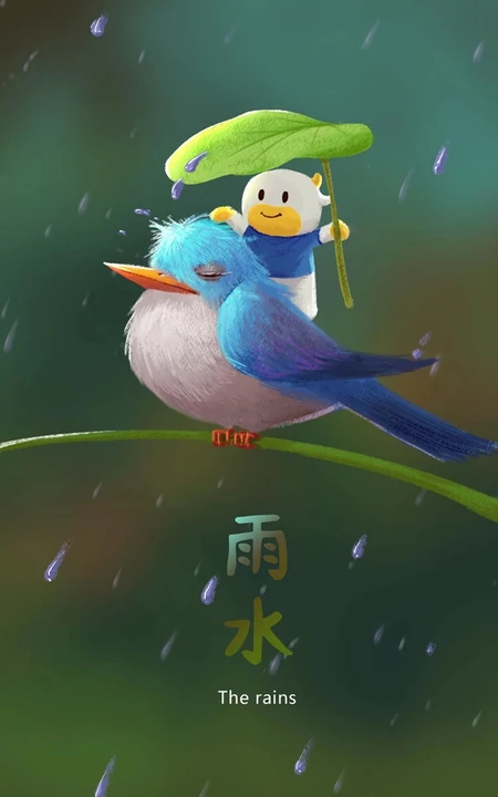 萌萌可爱的小白牛二十四节气1080P手机壁纸