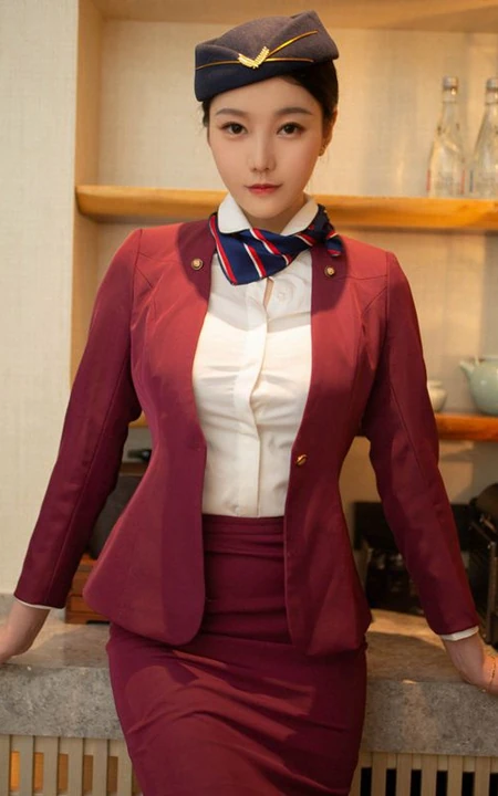 动人的空姐，绝世女生佳人安然Maleah空姐制服装短裙高清写真图集