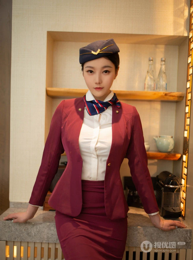 动人的空姐，绝世女生佳人安然Maleah空姐制服装短裙高清写真图集